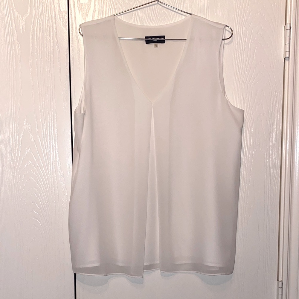 Karl Lagerfeld Cream V-Neck Blouse